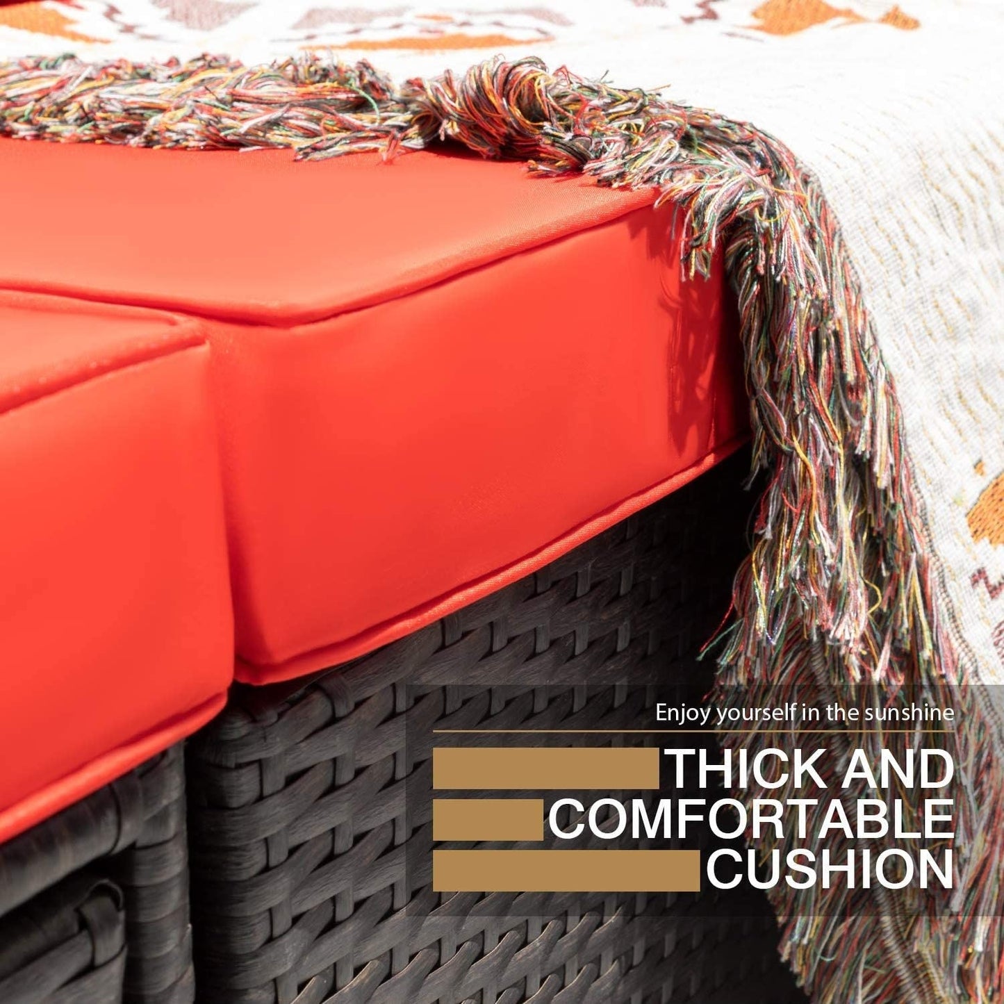 Set di mobili da giardino in rattan e vimini Homall da 6 pezzi