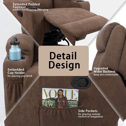 Poltrona reclinabile girevole per massaggi Homall, divano per soggiorno in tessuto