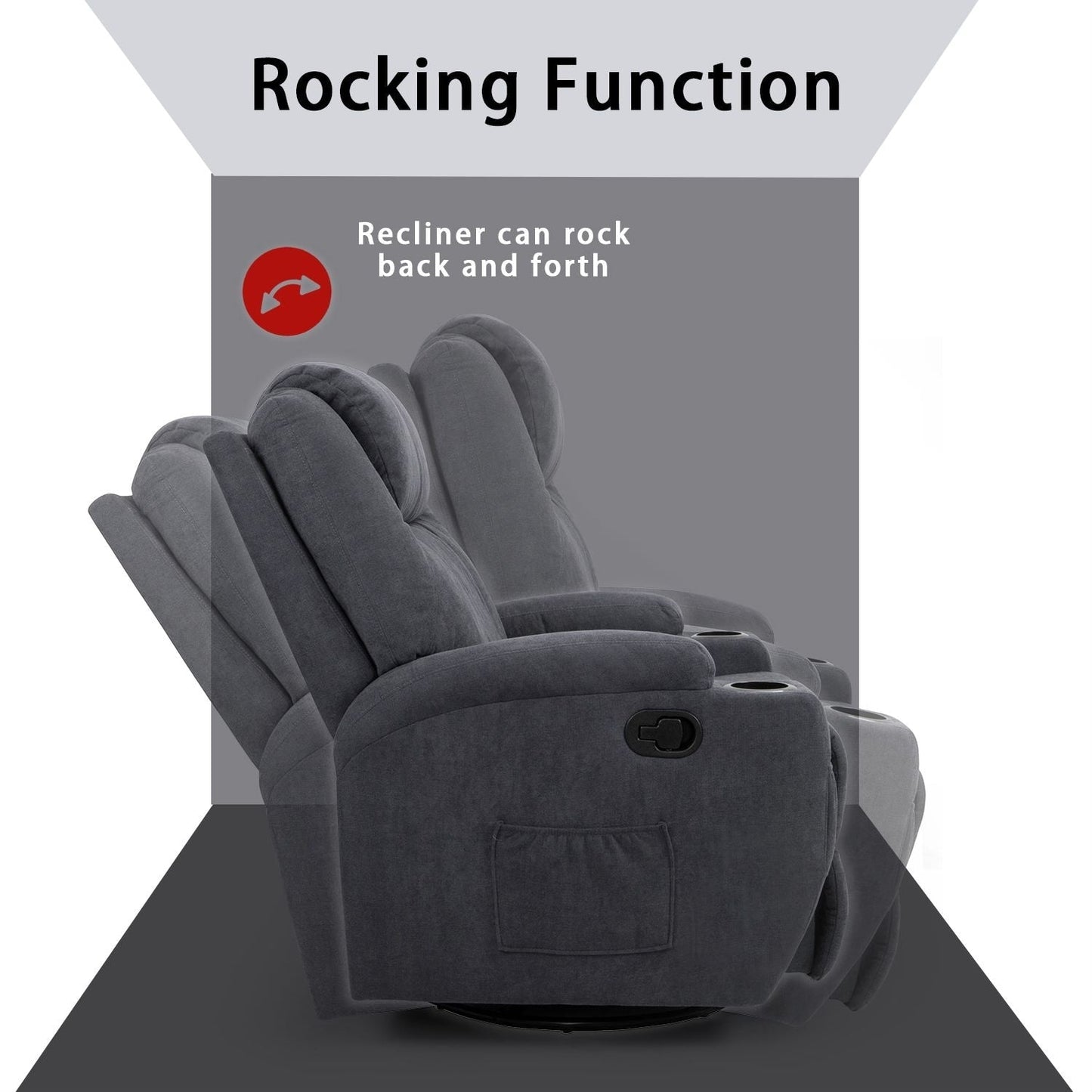 Poltrona reclinabile girevole per massaggi Homall, divano per soggiorno in tessuto