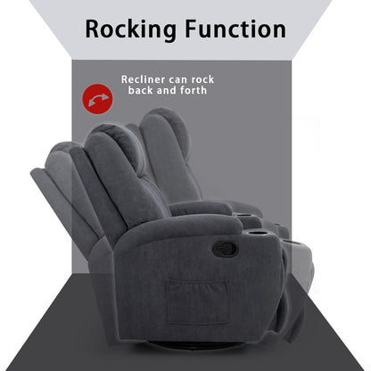Poltrona reclinabile girevole per massaggi Homall, divano per soggiorno in tessuto
