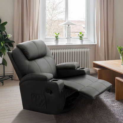 Poltrona reclinabile massaggiante Homall, girevole, riscaldata, in similpelle, per soggiorno