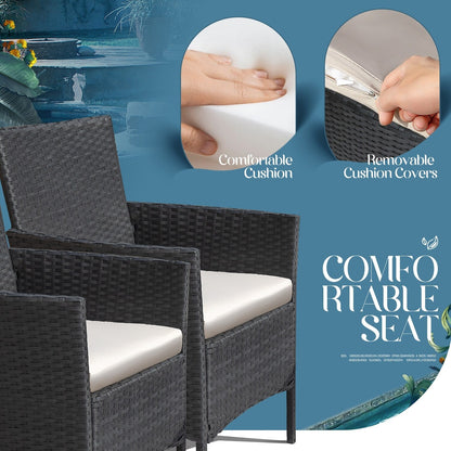 Set da esterno per patio Homall in rattan PE da 4 pezzi