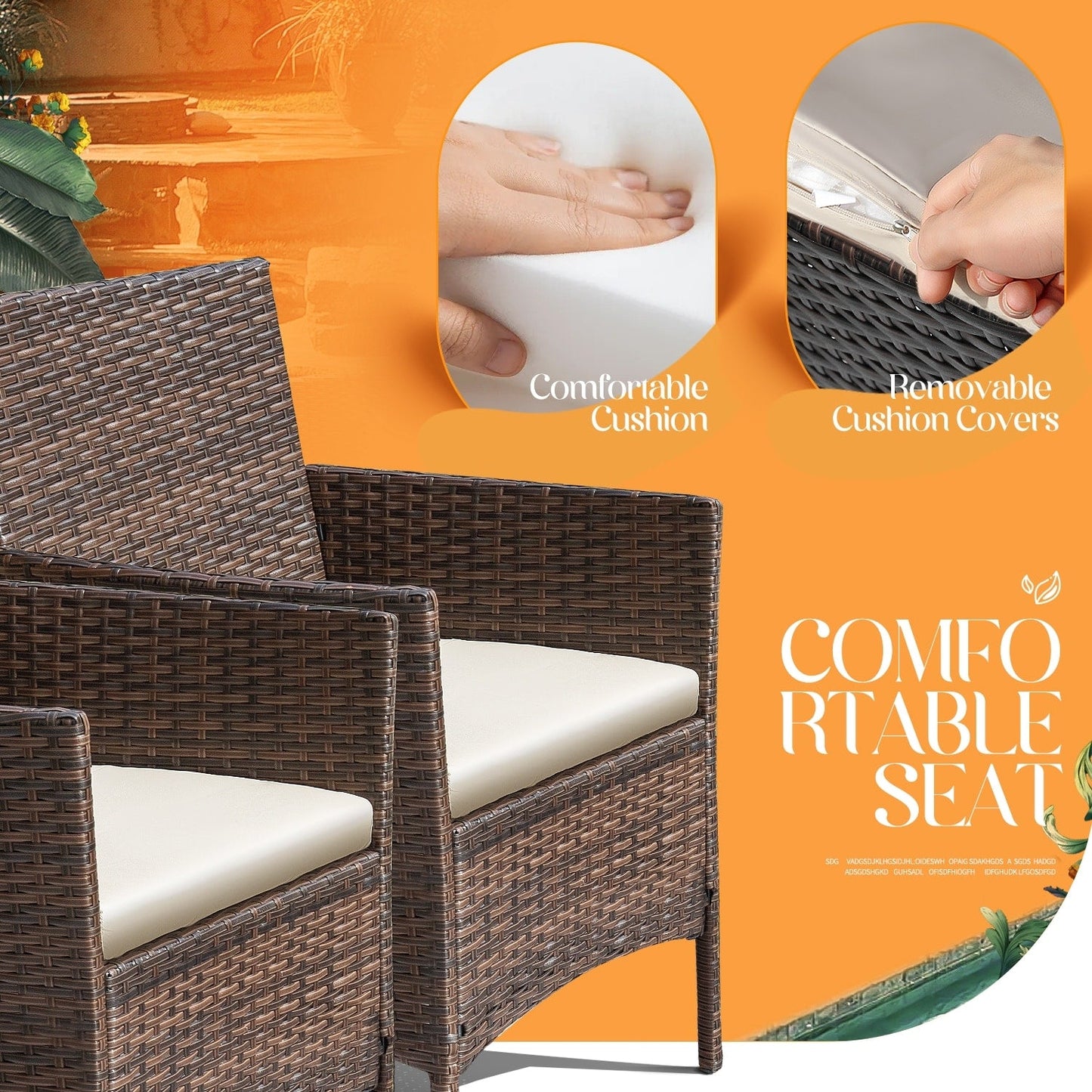 Set da esterno per patio Homall in rattan PE da 4 pezzi