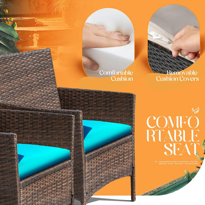 Set da esterno per patio Homall in rattan PE da 4 pezzi