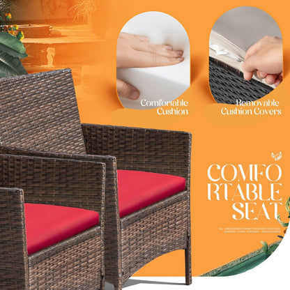 Set da esterno per patio Homall in rattan PE da 4 pezzi