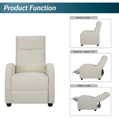 Poltrona reclinabile Homall in tessuto, divano singolo per soggiorno, reclinabile