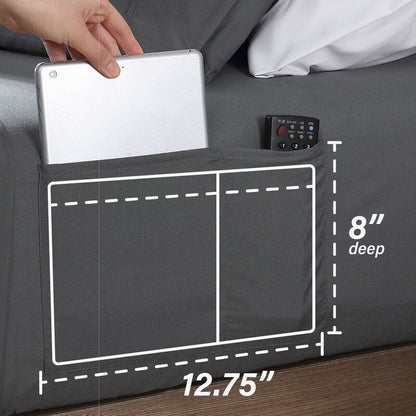 Home Essential Soft Microfibra Smart Sheet Storage Pocket Bedding Set di lenzuola
