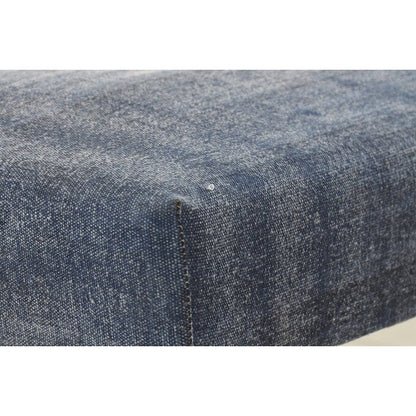 HomeRoots 47 Panca imbottita con gambe blu e design astratto color crema - 47 x 18 x 16