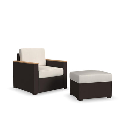 Set di 2 poltrone e pouf da esterno Palm Springs di Homestyles