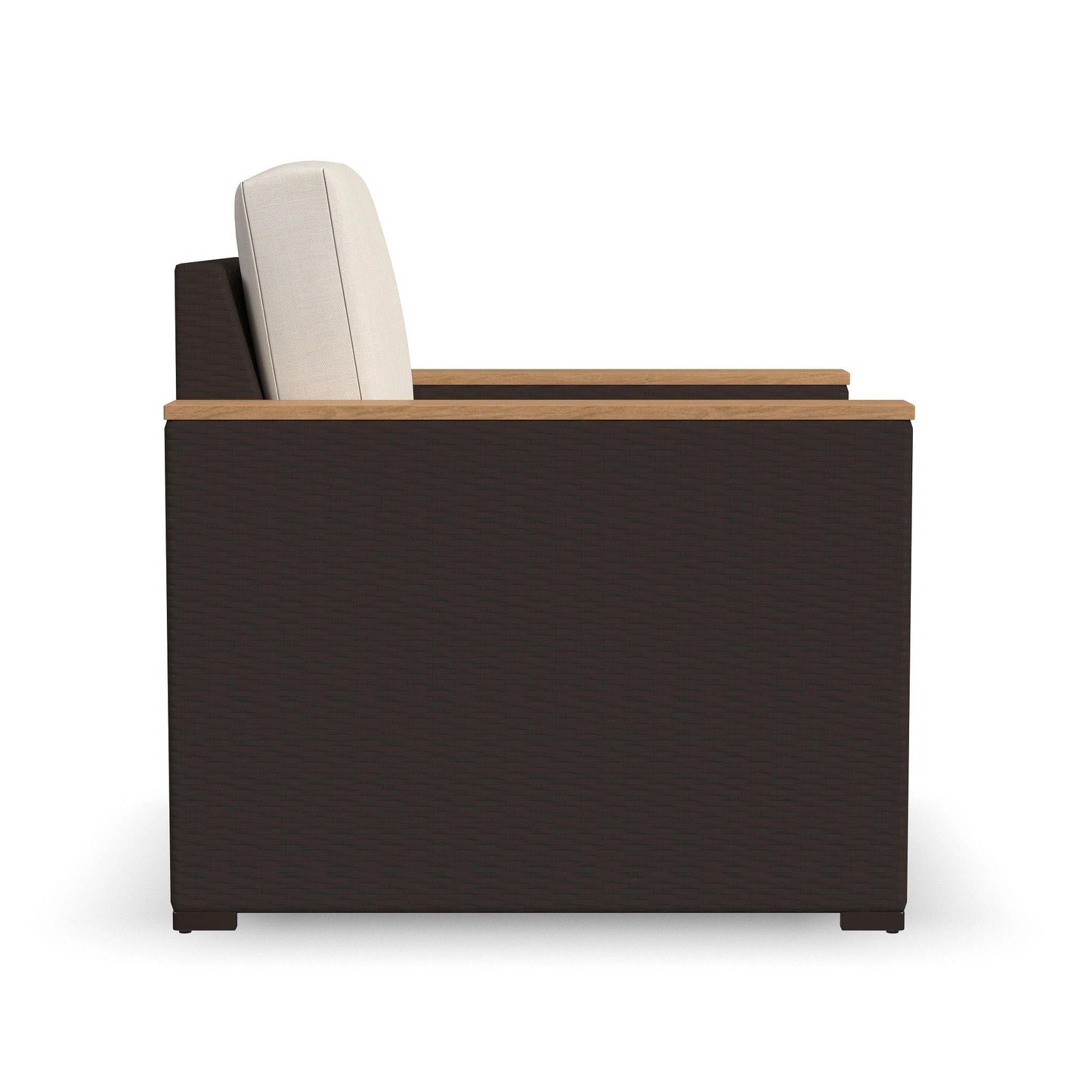 Set di 4 poltrone e pouf da esterno in rattan Palm Springs con cuscini di Homestyles