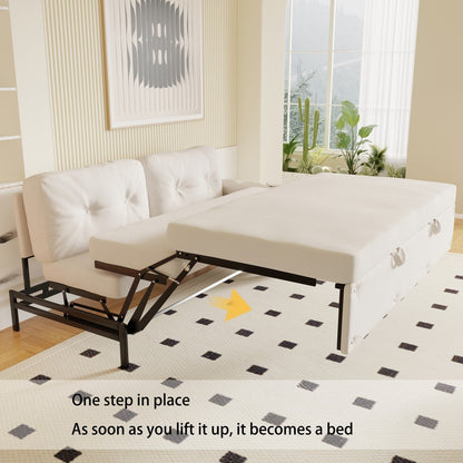 Divano letto matrimoniale Homylin in velluto da 66,2 pollici con contenitore