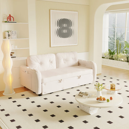 Divano letto matrimoniale Homylin in velluto da 66,2 pollici con contenitore