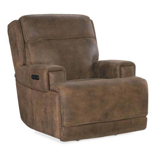Poltrona reclinabile in pelle larga Wheeler 39 di Hooker Furniture SS762-PHZ1