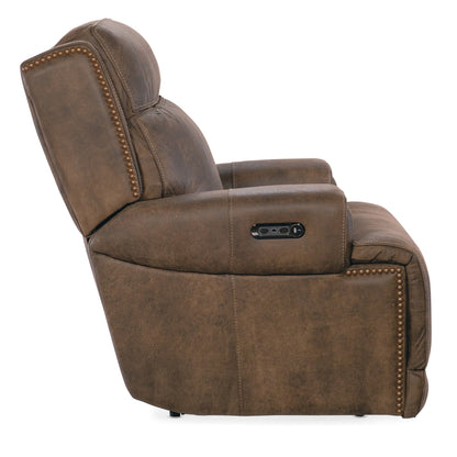 Poltrona reclinabile in pelle larga Wheeler 39 di Hooker Furniture SS762-PHZ1