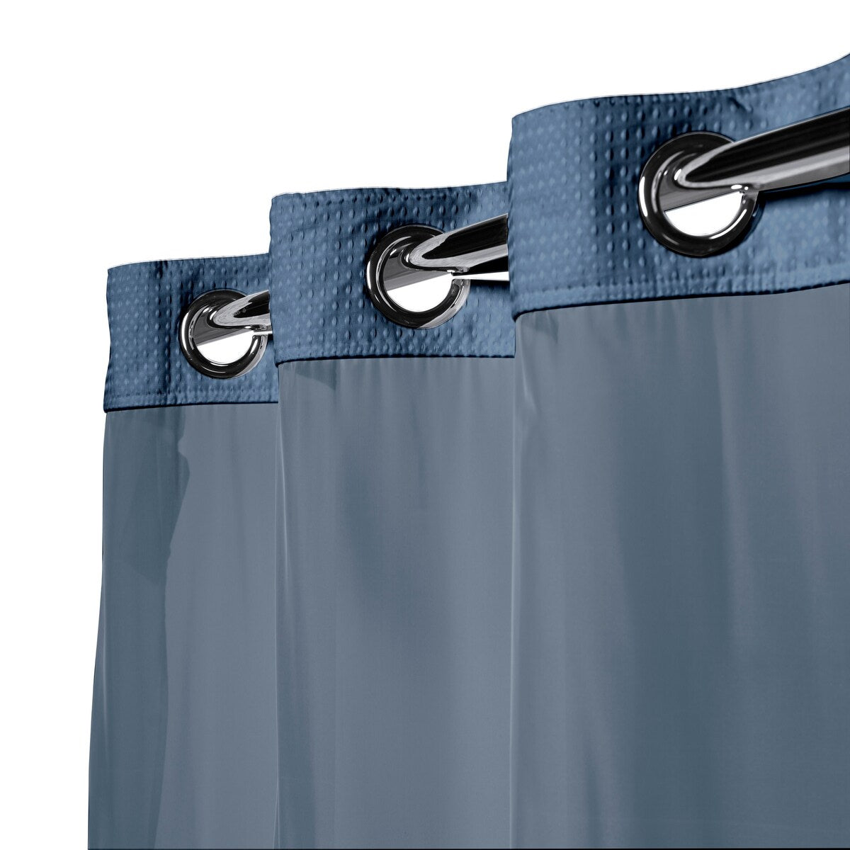 Tenda da doccia 3 in 1 a nido d'ape senza ganci con finestra superiore trasparente, anelli flessibili e fodera in tessuto