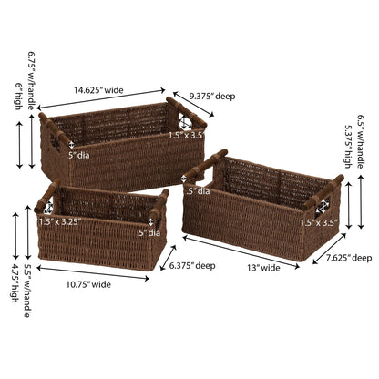 Cestini decorativi intrecciati per la casa