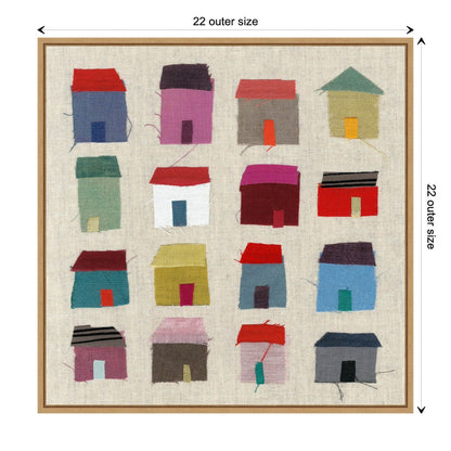 Stampa artistica su tela incorniciata "Houses" di Jenny Frean - Sylvie Maple