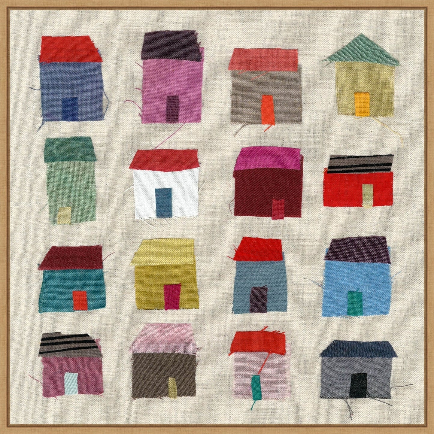 Stampa artistica su tela incorniciata "Houses" di Jenny Frean - Sylvie Maple