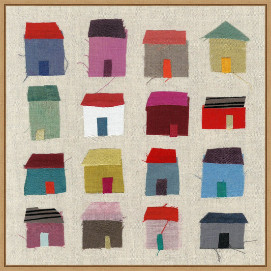 Stampa artistica su tela incorniciata "Houses" di Jenny Frean - Sylvie Maple