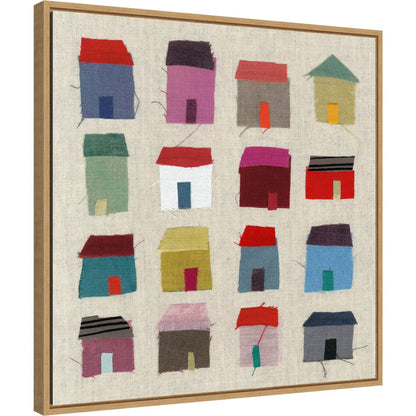 Stampa artistica su tela incorniciata "Houses" di Jenny Frean - Sylvie Maple