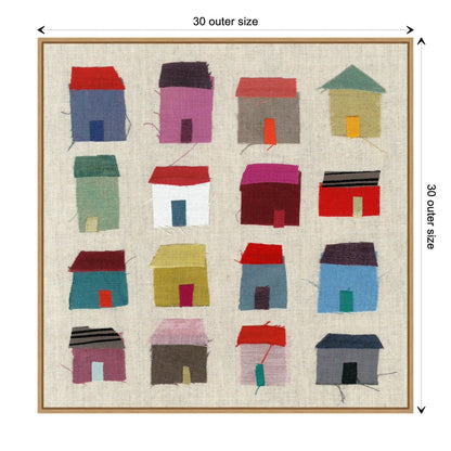 Stampa artistica su tela incorniciata "Houses" di Jenny Frean - Sylvie Maple