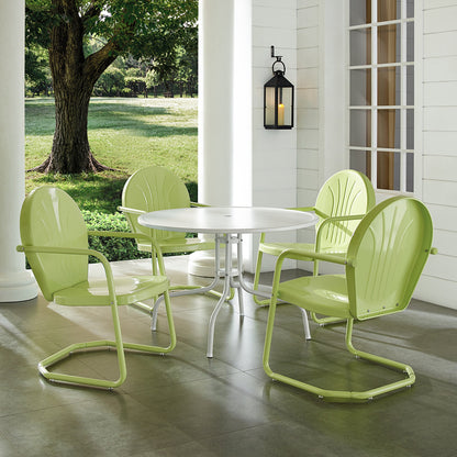 Set da pranzo da esterno in metallo Crosley Griffith Key Lime da 5 pezzi