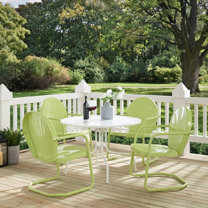 Set da pranzo da esterno in metallo Crosley Griffith Key Lime da 5 pezzi