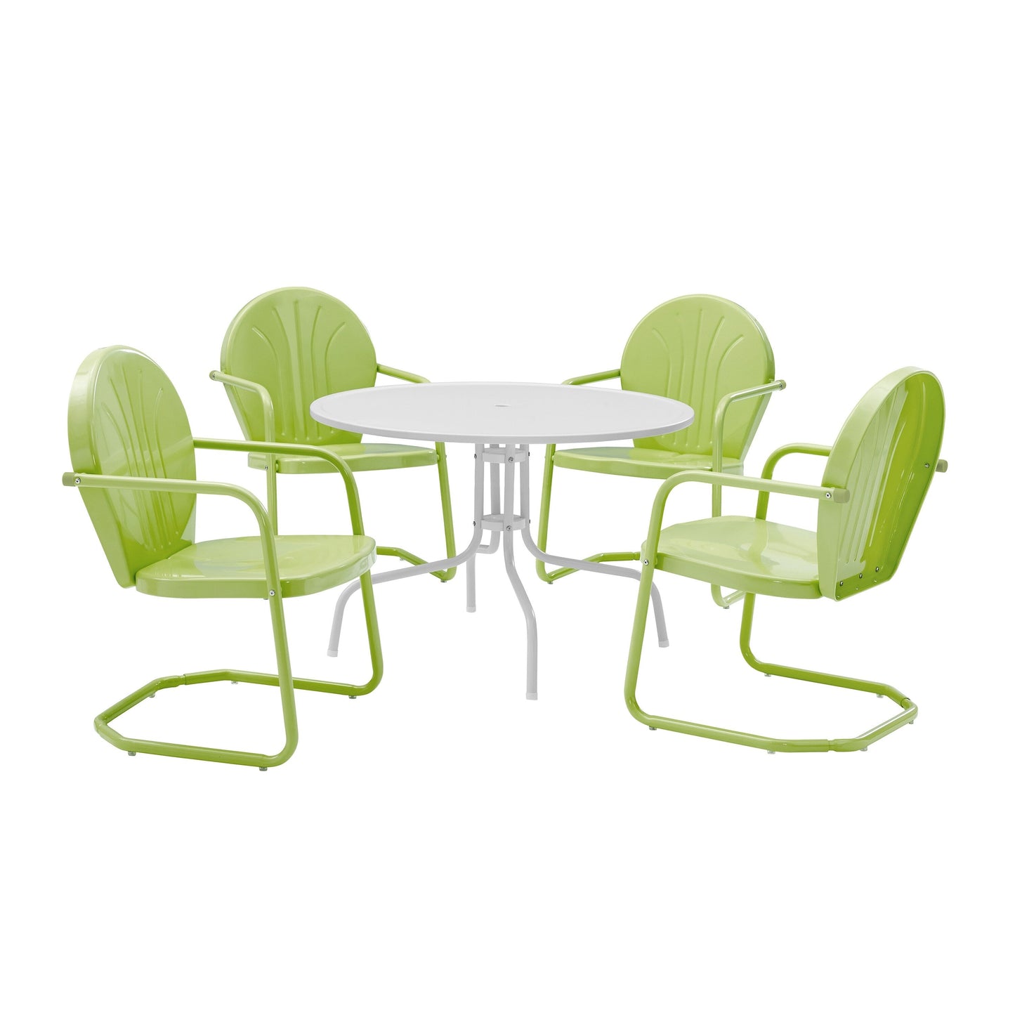 Set da pranzo da esterno in metallo Crosley Griffith Key Lime da 5 pezzi