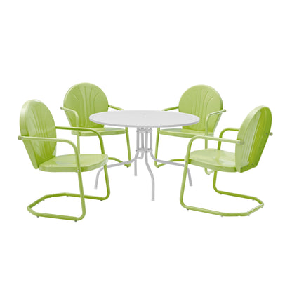 Set da pranzo da esterno in metallo Crosley Griffith Key Lime da 5 pezzi