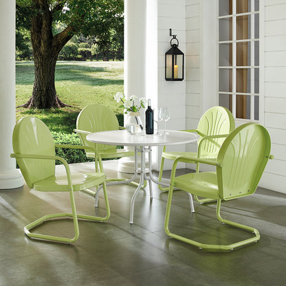 Set da pranzo da esterno in metallo Crosley Griffith Key Lime da 5 pezzi