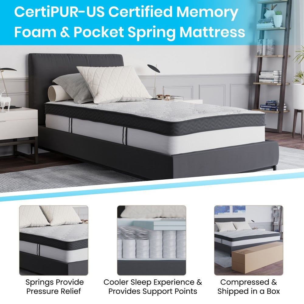 Materasso ibrido in memory foam e molle insacchettate