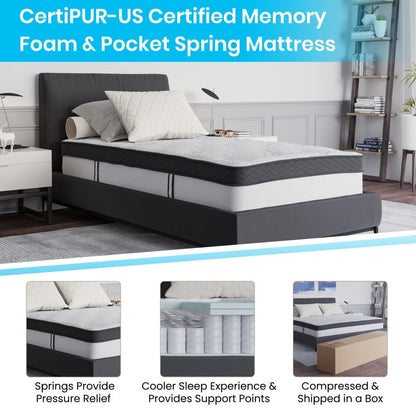 Materasso ibrido in memory foam e molle insacchettate