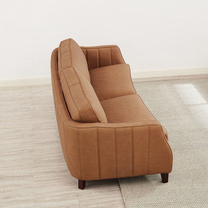 Divano Hydeline Aria in pelle pieno fiore con memory foam e molle