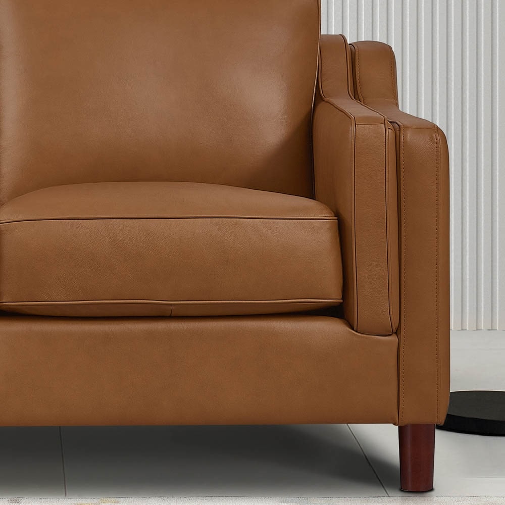 Divano Hydeline Bella in piuma/memory foam/molle in pelle pieno fiore