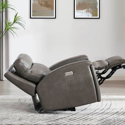 Divano Hydeline Venice Zero Gravity con reclinazione elettrica e poggiatesta in pelle pieno fiore con portabicchieri