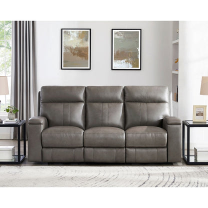 Divano Hydeline Venice Zero Gravity con reclinazione elettrica e poggiatesta in pelle pieno fiore con portabicchieri