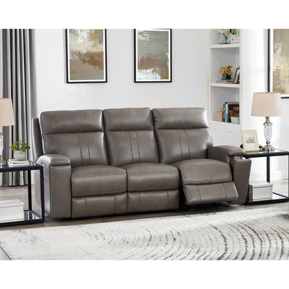 Divano Hydeline Venice Zero Gravity con reclinazione elettrica e poggiatesta in pelle pieno fiore con portabicchieri