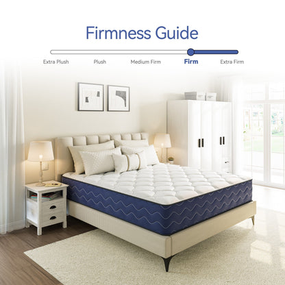 Materasso ibrido rigido SweDrea da 10 pollici, rinfrescante e traspirante con CertiPUR-US, SGS e OEKO-TEX