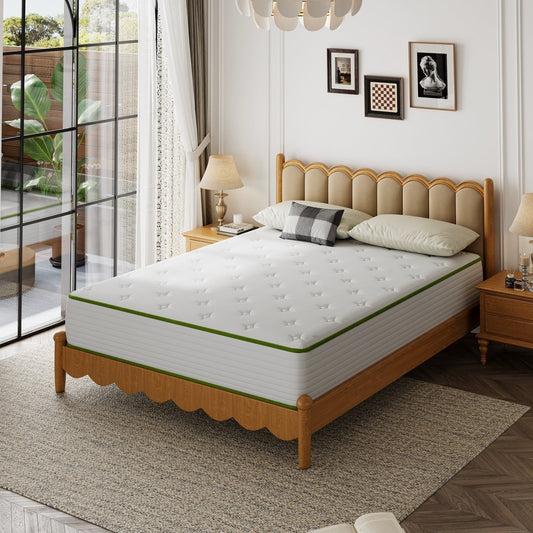 Materasso in memory foam ibrido in gel SweDrea da 10 pollici di medie dimensioni in una scatola con certificazione CertiPUR-US, SGS e OEKO-TEX