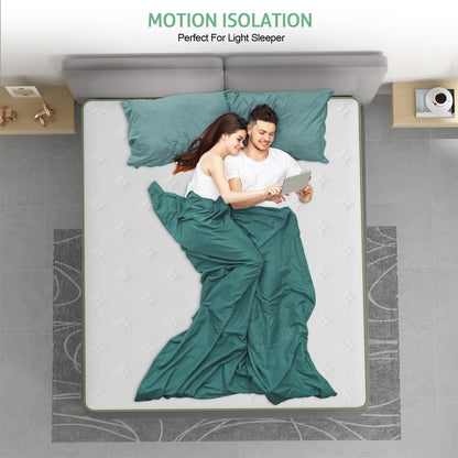 Materasso in memory foam ibrido in gel SweDrea da 10 pollici di medie dimensioni in una scatola con certificazione CertiPUR-US, SGS e OEKO-TEX