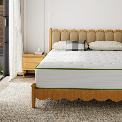 Materasso in memory foam ibrido in gel SweDrea da 10 pollici di medie dimensioni in una scatola con certificazione CertiPUR-US, SGS e OEKO-TEX