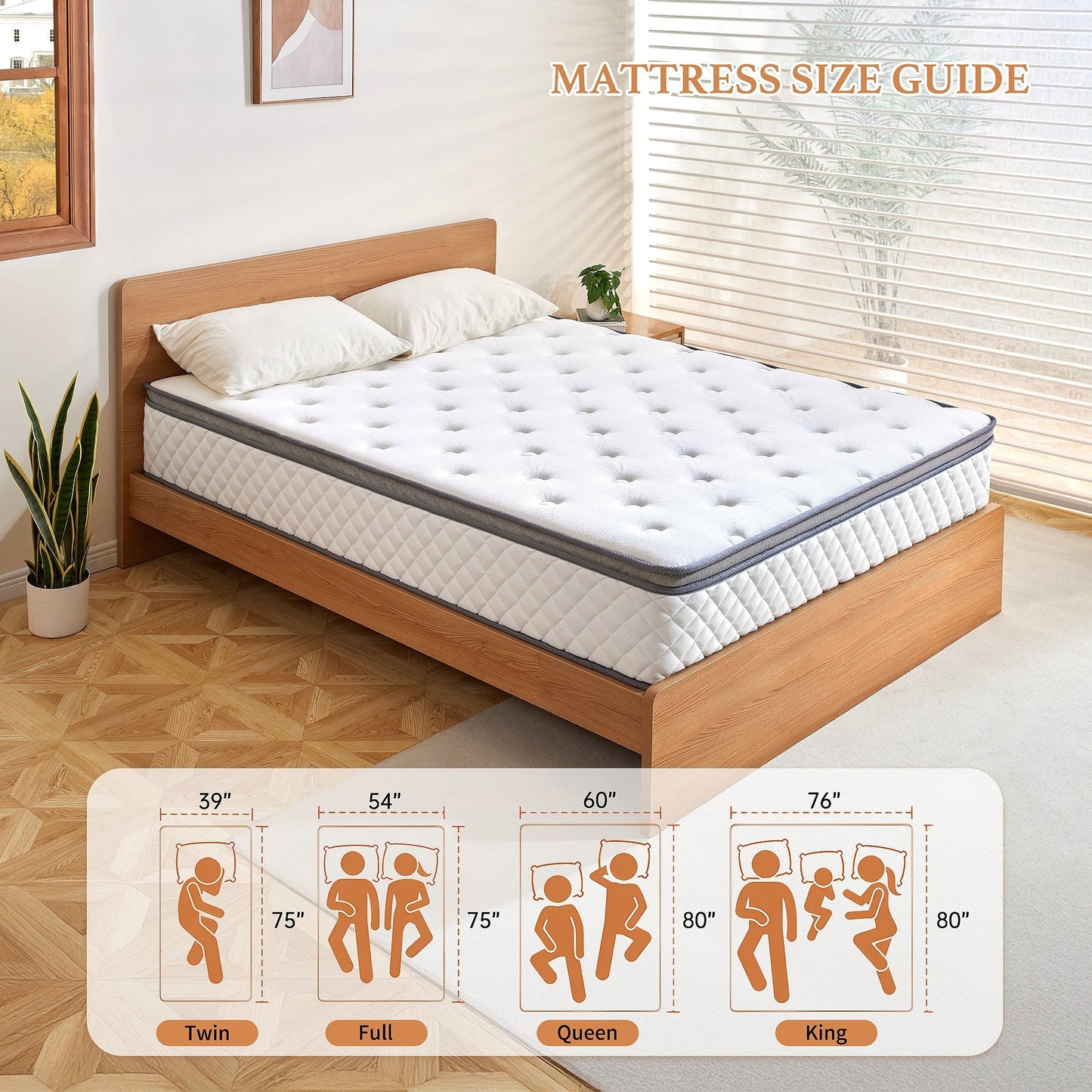 Materasso SweDrea in memory foam ibrido rigido da 10 pollici con certificazione CertiPUR-US e Oeko-TEX, dotato di molle rinforzate.