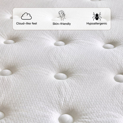 Materasso SweDrea in memory foam ibrido rigido da 10 pollici con certificazione CertiPUR-US e Oeko-TEX, dotato di molle rinforzate.