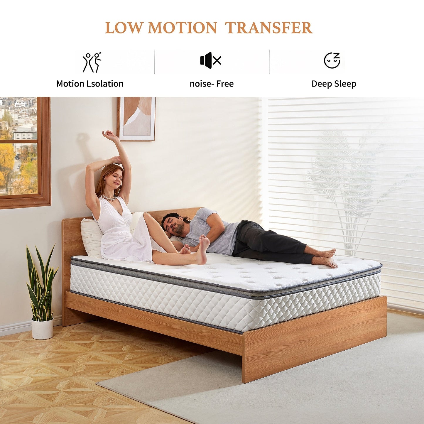 Materasso SweDrea in memory foam ibrido rigido da 10 pollici con certificazione CertiPUR-US e Oeko-TEX, dotato di molle rinforzate.