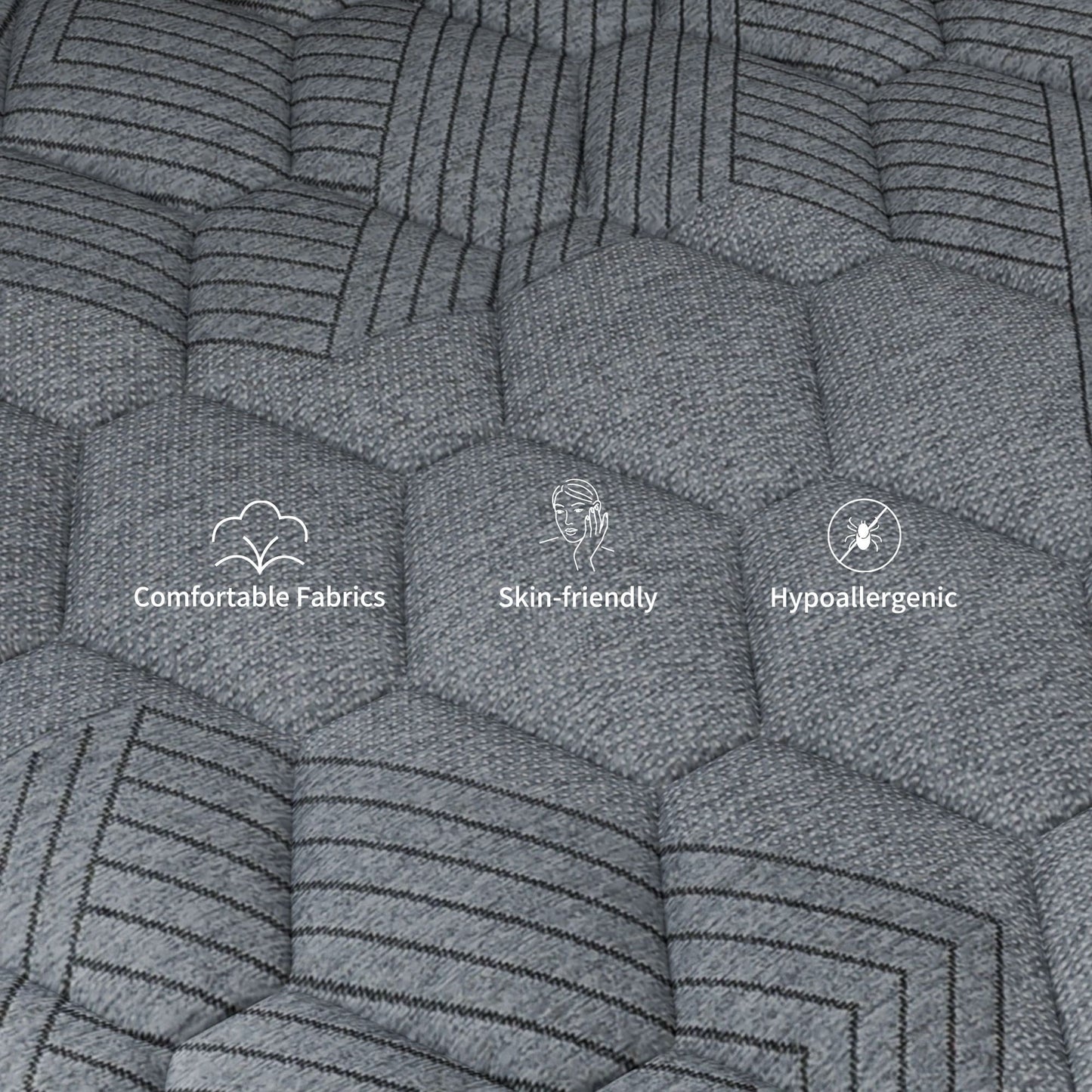 Materasso ibrido a molle insacchettate SweDrea da 10 pollici con memory foam in gel e cuscino rigido, certificato CertiPUR-US, SGS e OEKO-TEX