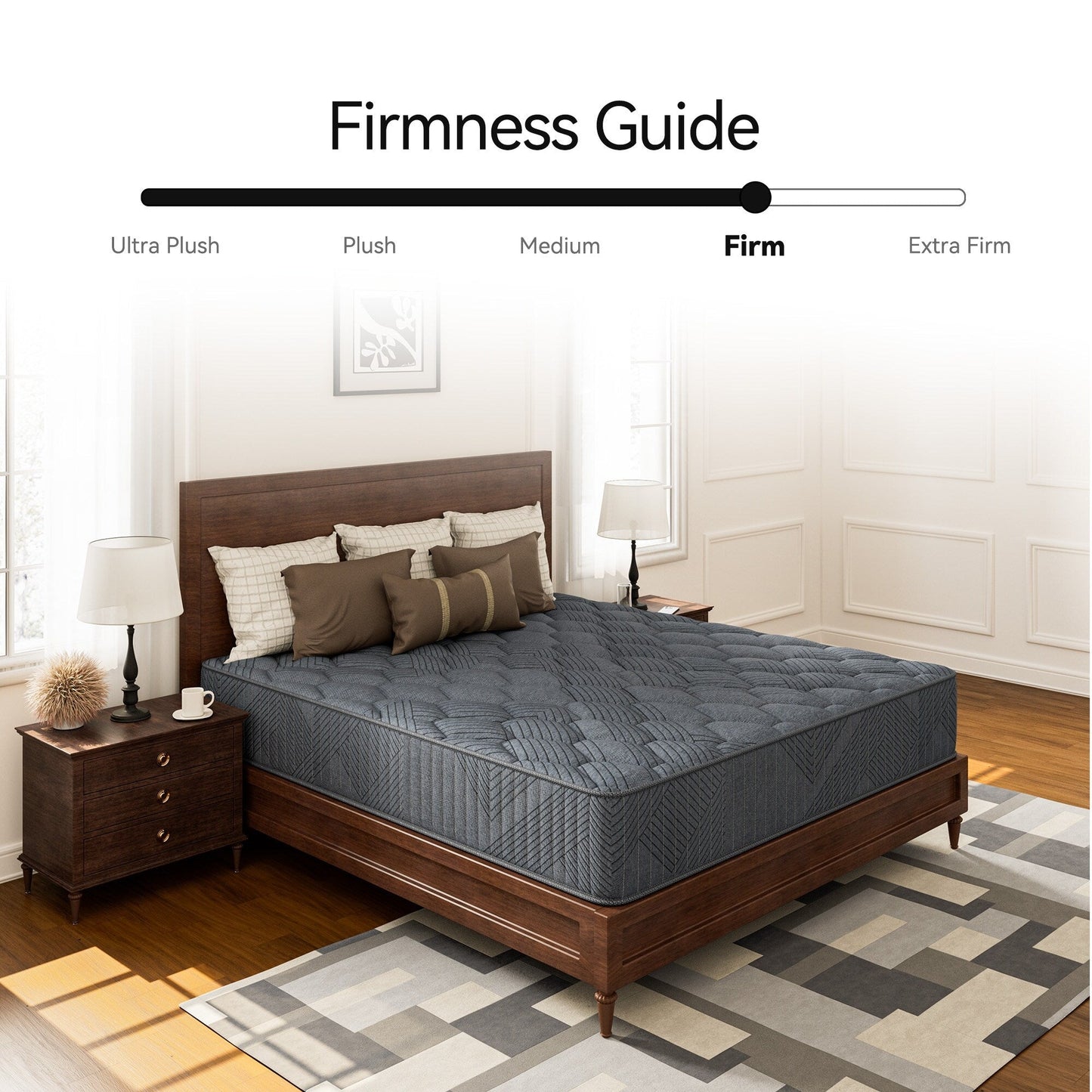 Materasso ibrido a molle insacchettate SweDrea da 10 pollici con memory foam in gel e cuscino rigido, certificato CertiPUR-US, SGS e OEKO-TEX