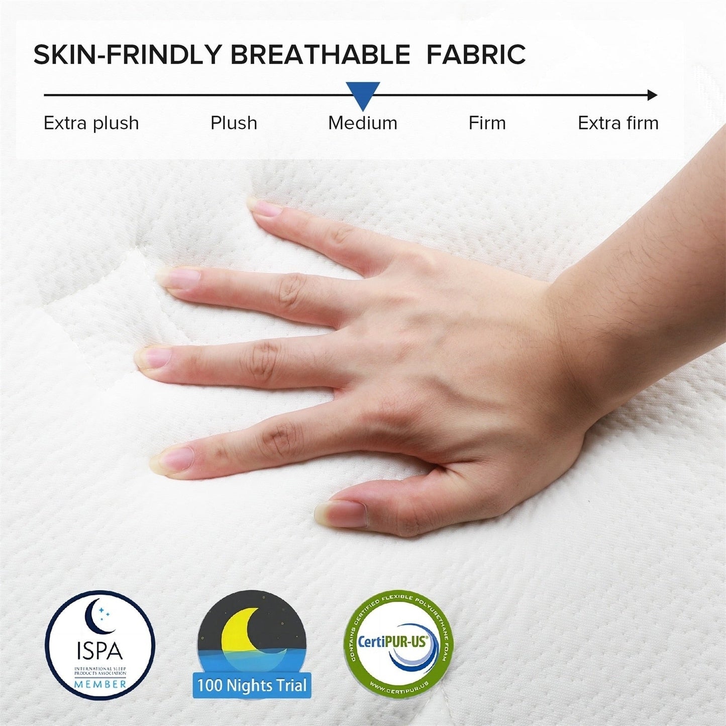 Materasso in memory foam ibrido in gel SweDrea da 12 pollici di medie dimensioni in una scatola con certificazione CertiPUR-US, SGS e OEKO-TEX