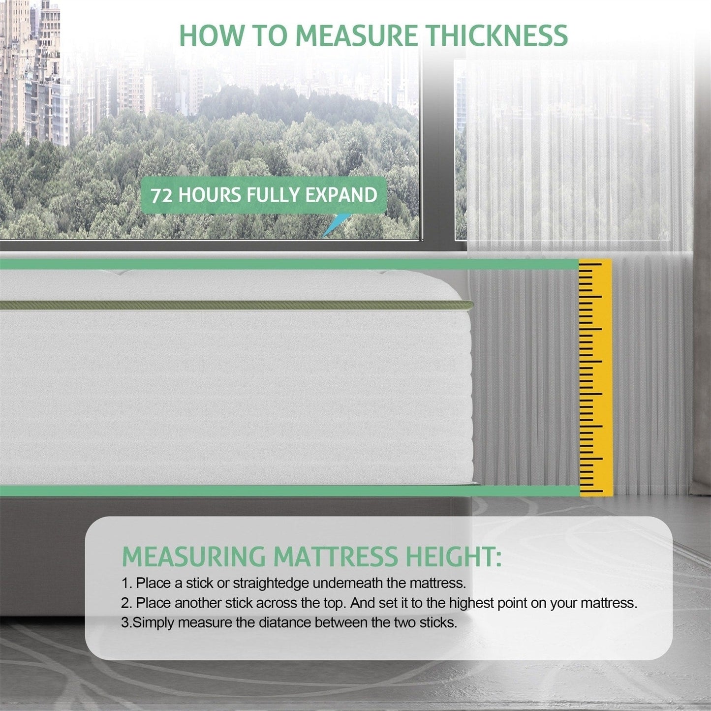 Materasso in memory foam ibrido in gel SweDrea da 12 pollici di medie dimensioni in una scatola con certificazione CertiPUR-US, SGS e OEKO-TEX