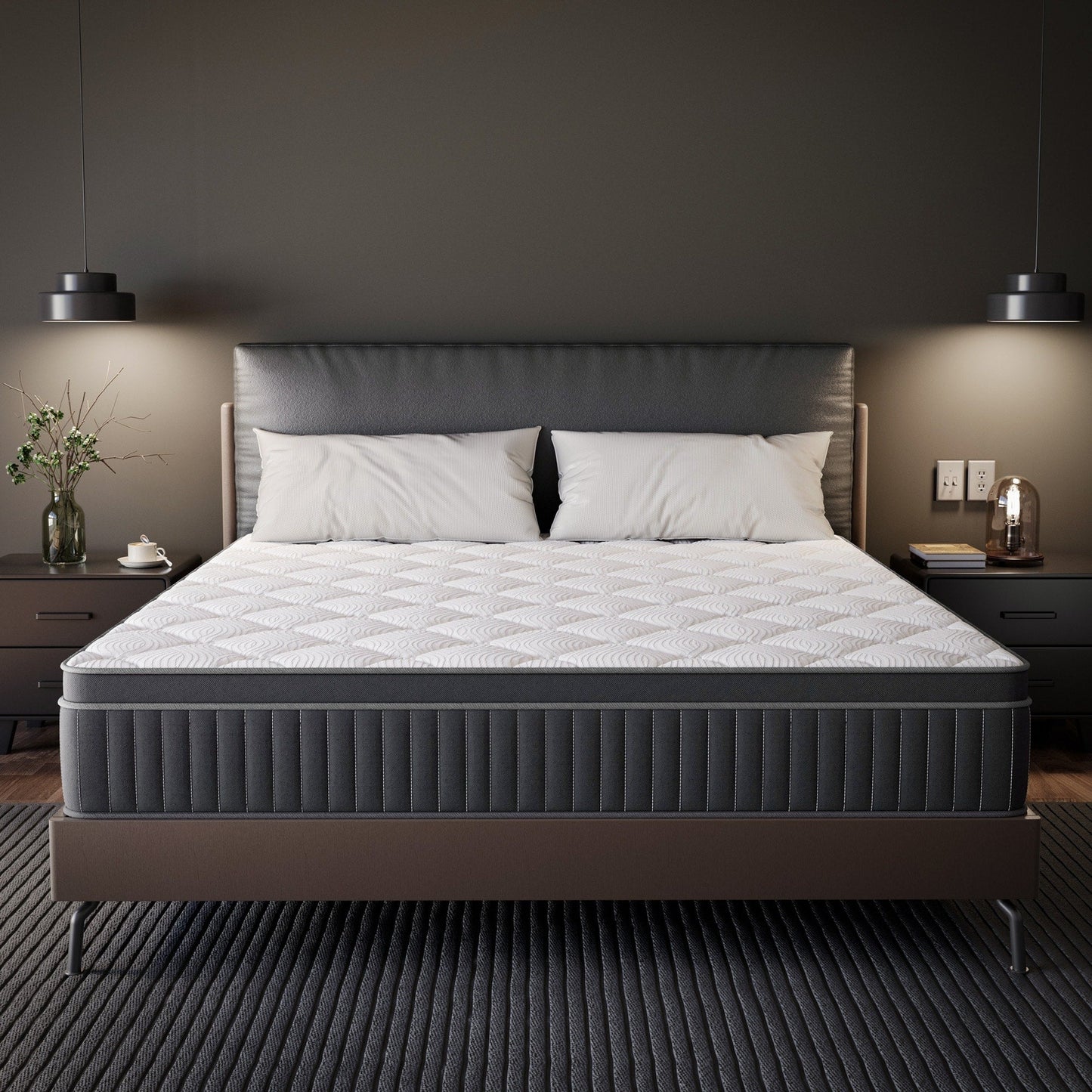 Materasso ibrido a molle interne rinfrescanti SweDrea da 8/14 pollici, semirigido, isolamento del movimento con certificazione CertiPUR-US, SGS e OEKO-TEX