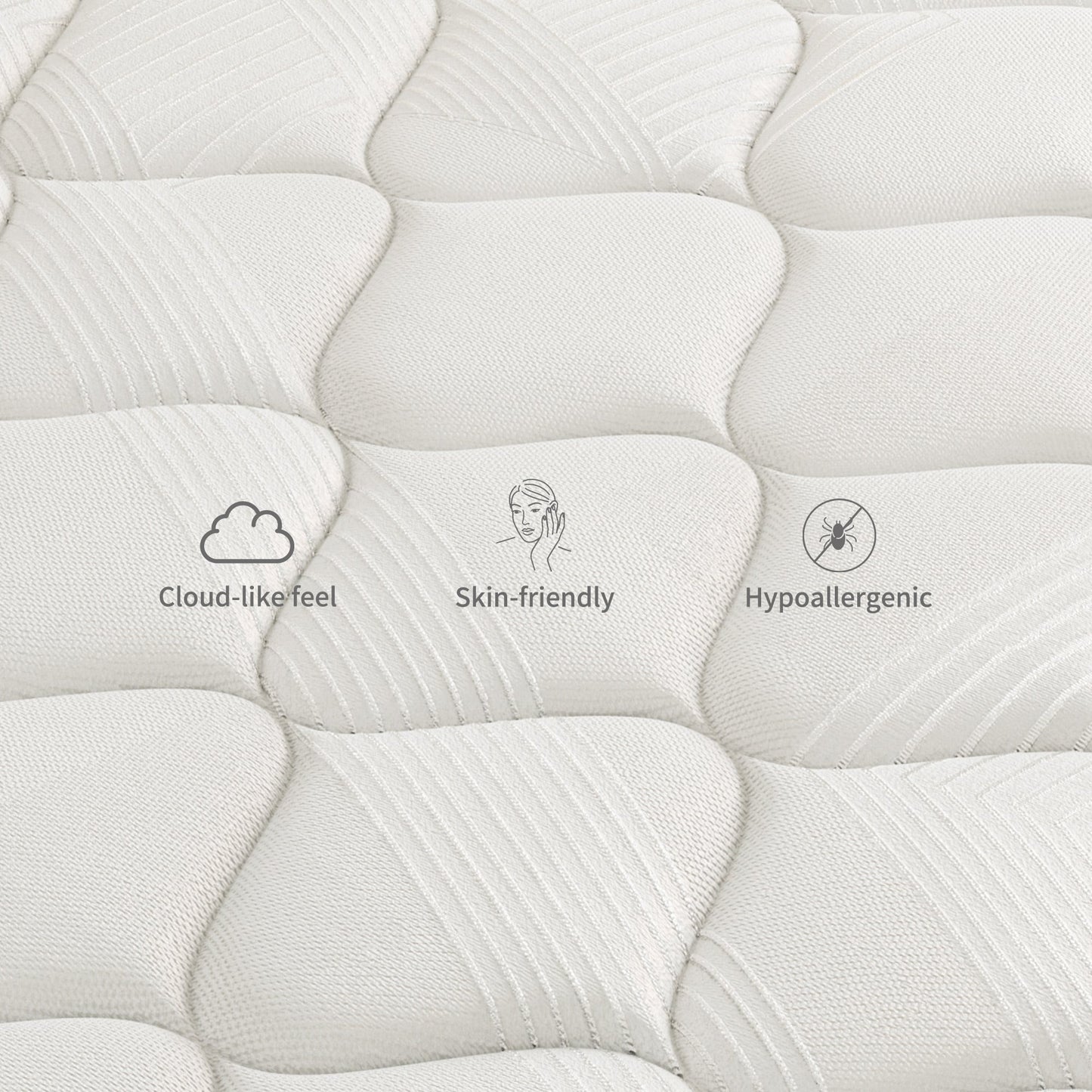 Materasso ibrido rigido SweDrea da 8/12 pollici, rinfrescante e traspirante con CertiPUR-US, SGS e OEKO-TEX